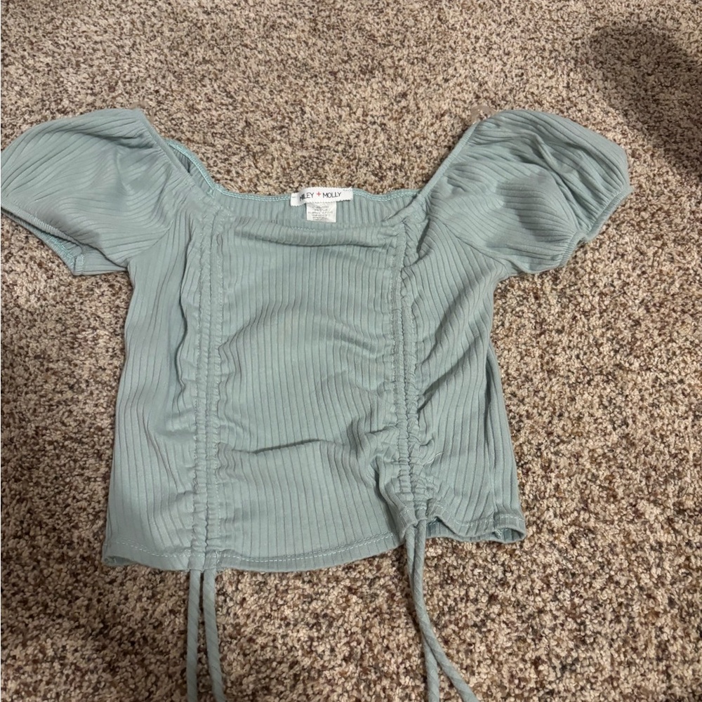 Women's Light Green Ruched Top